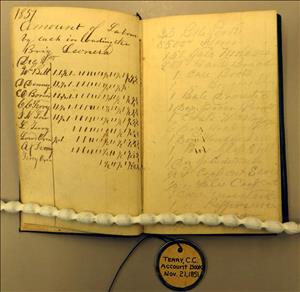 Account book, Charles Terry, recorded work of men loading <i>Leonesa</i> at New York (Alki), December 1851